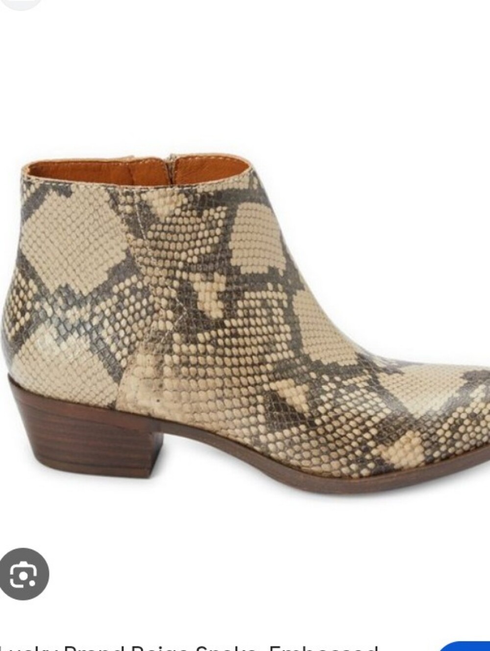 Lucky Brand Snakeskin embossed Basel Booties